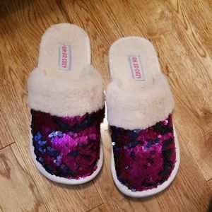 Sequin Cotton candy slippers